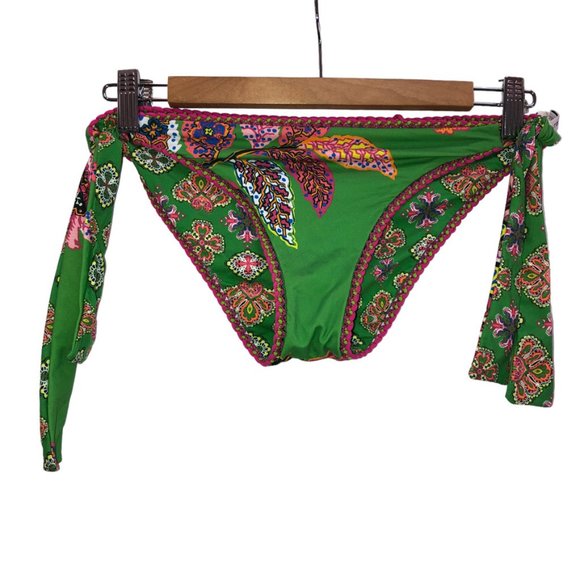 Raffaela Dangelo green pink paisley reversible bottom bikini suit M 2 pi… - Picture 2 of 7